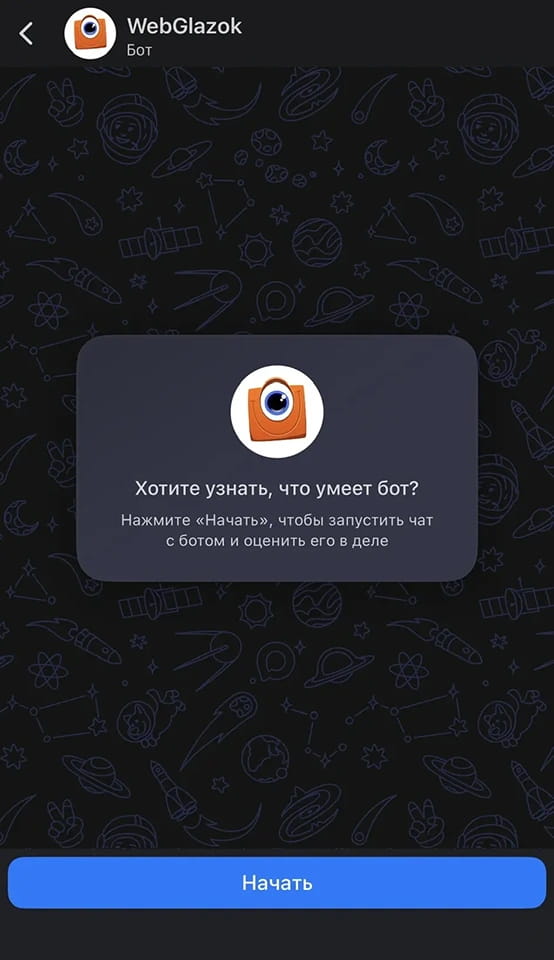 Запустите бота WebGlazok