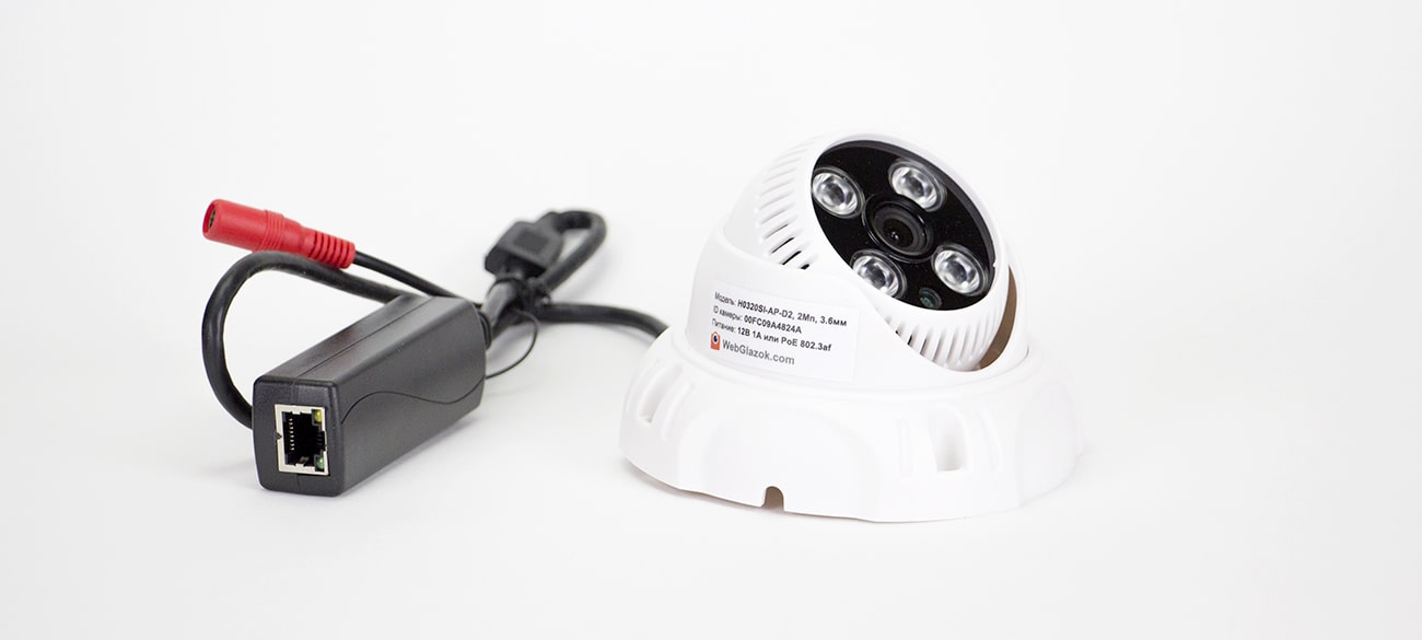 IP-камера 2Мп с сервисом WebGlazok 3, microSD, звук, PoE