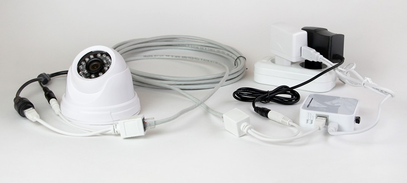 Комплект WebGlazok с IP-камерой с использованием пассивного PoE